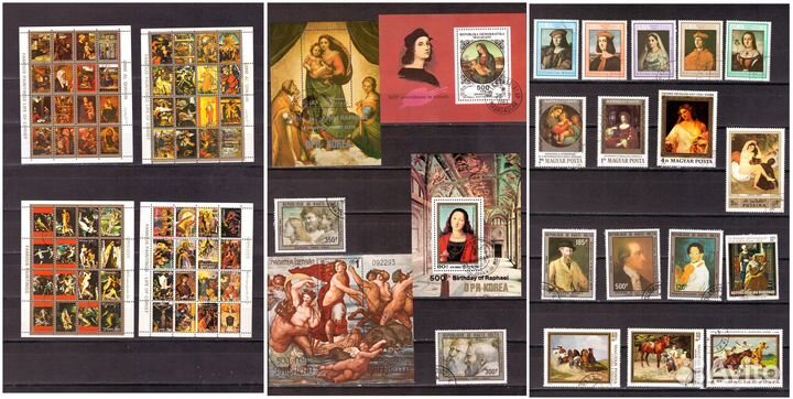 Живопись. Почтовые марки разных стран (в альбоме)