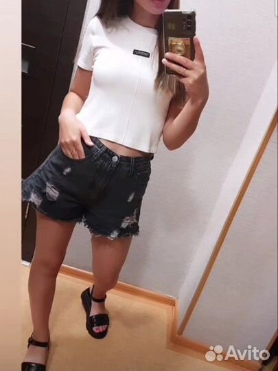 Женские джинсовые шорты 42 44 черные