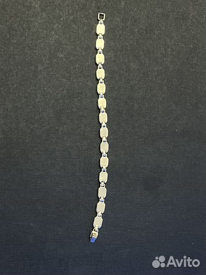 Серебряный браслет 925 голубой