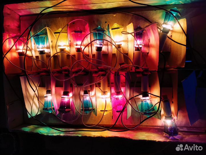 Елочная гирлянда Польский фонарик СССР 60-е годы