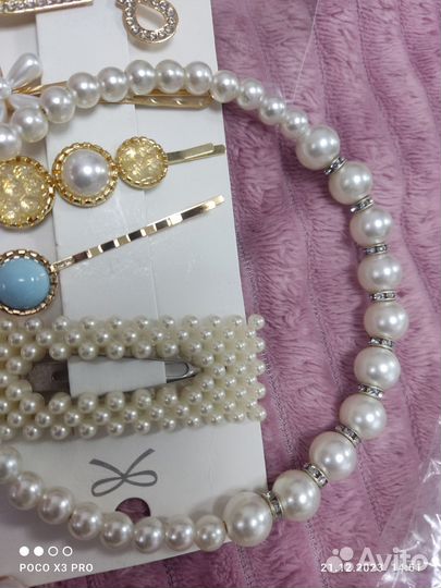 Заколки новые набор 6 шт + ободок, цена за все