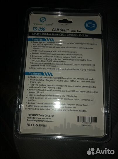 Obd2 сканер Topdon TD 300