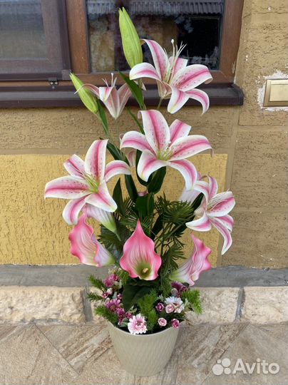 Искусственные цветы. Лилии, розы, георгины, пионы