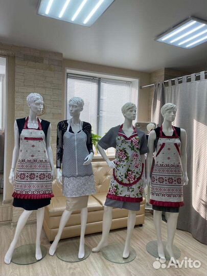 Фартук женский кухонный натуральный лён