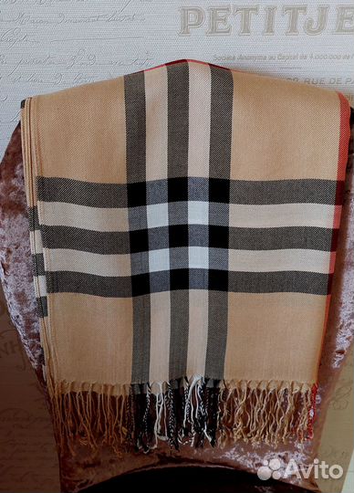 Шарф палантин в клетку, новый