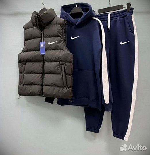 Костюм тройка Nike теплый (на флисе)