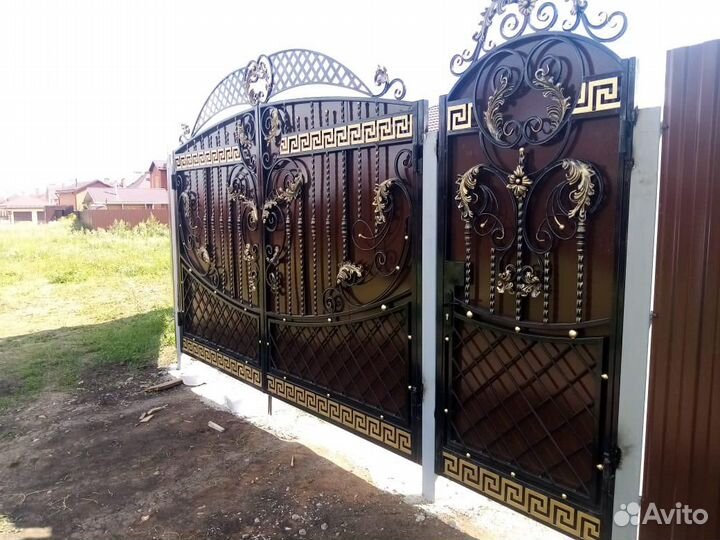 Кованые ворота, калитки, забор, козырьки, перила