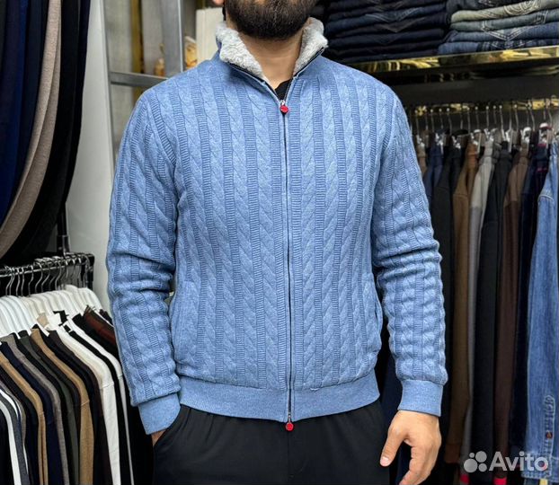 Эко- мех Мужской кардиган kiton