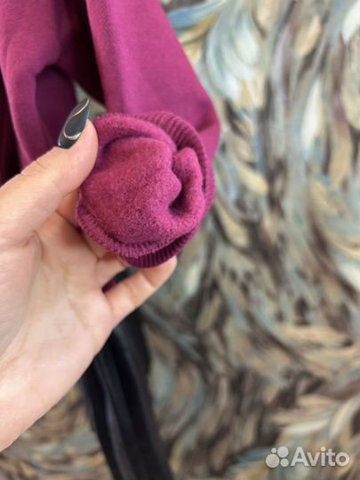 Платье с кожаными вставками 86-134