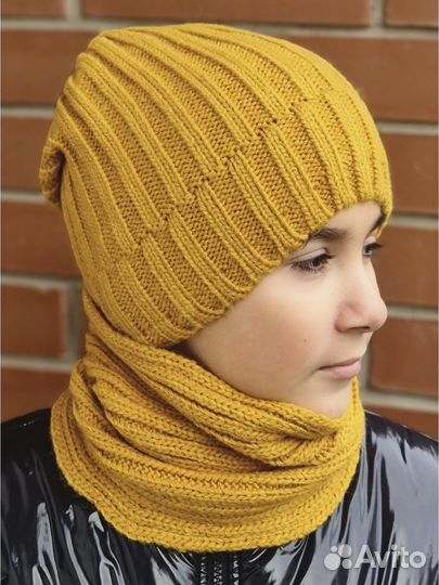 Комплект шапка снуд (шерсть флис)