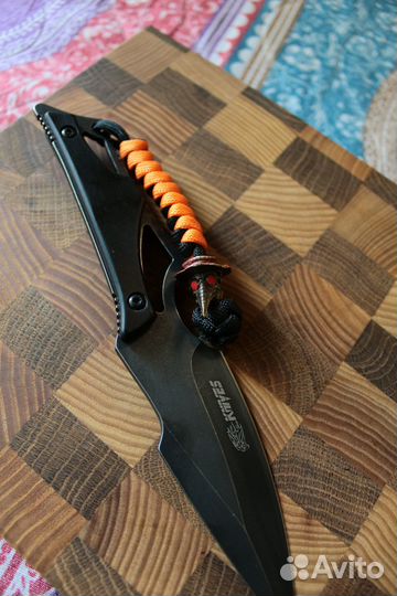 Нож кухонный с чехлом и темляком