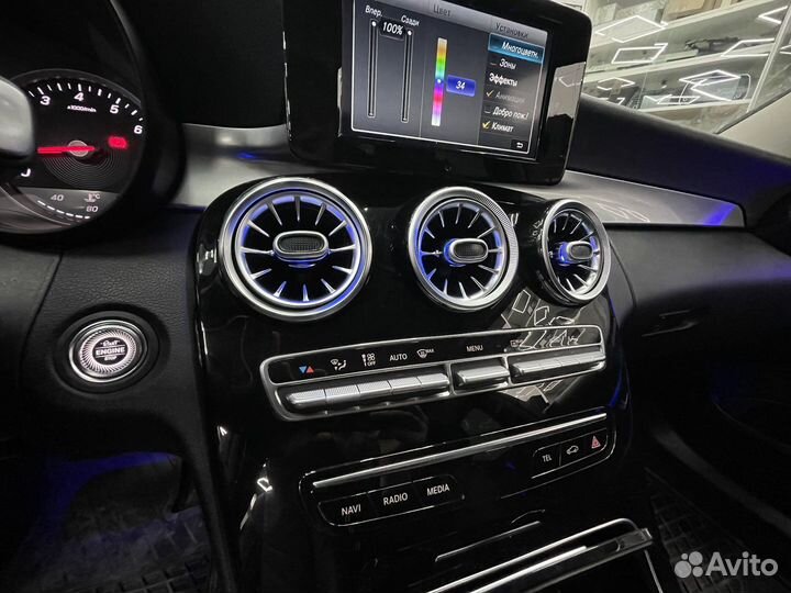 Подсветка салона мерседес С GLC E S class