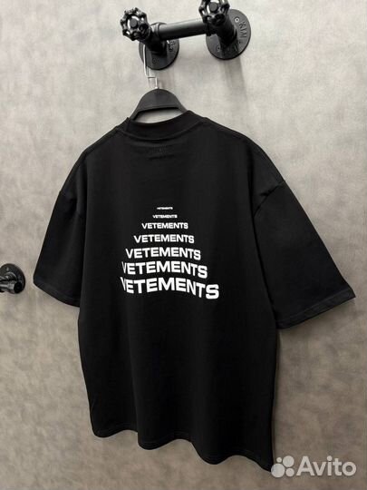 Футболка оверсайз Vetements унисекс черная