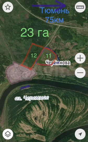 Участок 12 га (СНТ, ДНП)