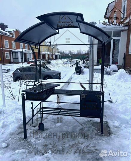 Мангал с печью под казан