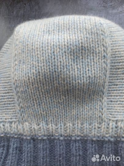 Шапка шлем с ушками синий на заказ