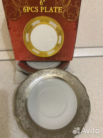 Фарфоровые блюдца, 6 шт