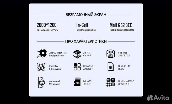 Планшет Alldocube iPlay 40 pro 8/256Гб LTE
