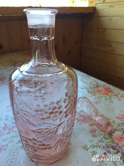 Графин Цветное стекло Винтаж