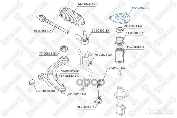 Опора переднего амортизатора 12-17069-SX Stellox