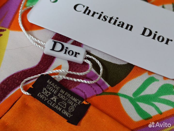 Оранжевый платок Dior ручная подгибка 5цв