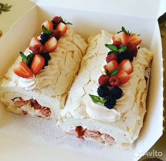 Меренговый рулет, десерт Анна Павлова