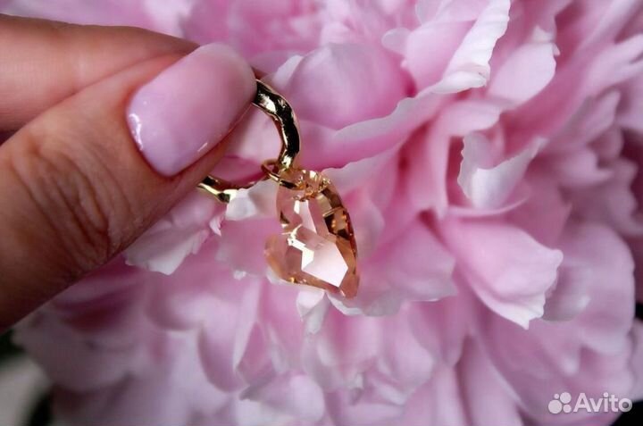 Ассиметричные серьги подвески Swarovski