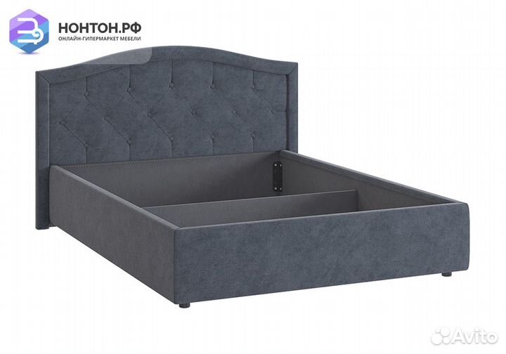 Кровать Верона 2 1.4 м серо-синяя