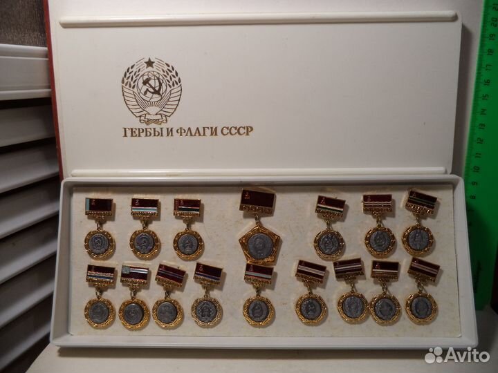 Значки Гербы и Флаги СССР Полный набор в родной ко
