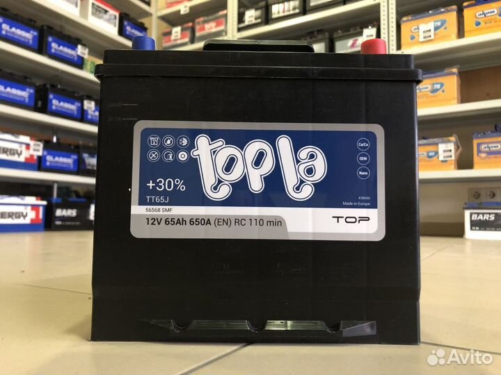 Аккумулятор Topla 65Ah пусковой 650A