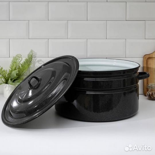 Бак эмалированный, 20 л, индукция, цвет коричневый