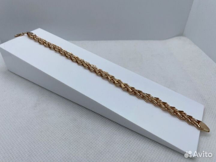 Браслет пустотелый Штамповка (Au 585)(ярм) 19,5