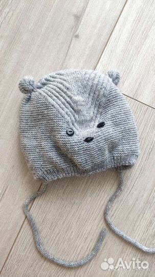 Шапка для малышей зимняя утепленная 44-46