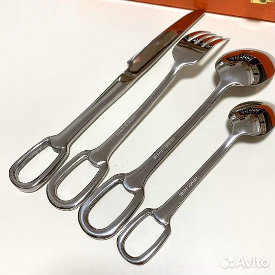 Hermes Набор столовых приборов серебро