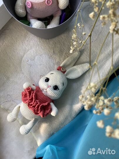Мягкая игрушка заяц ручной работы
