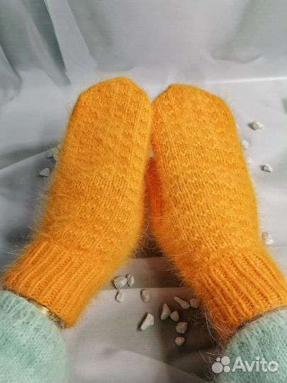 Варежки из пуха норки