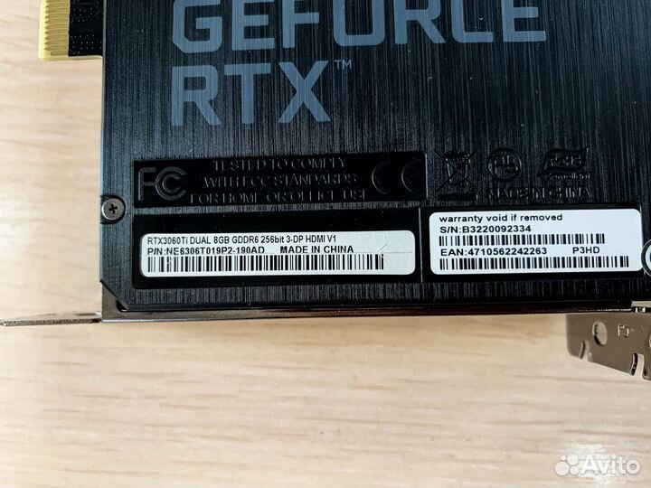 Видеокарта Palit GeForce RTX 3060 Ti Dual 8Gb