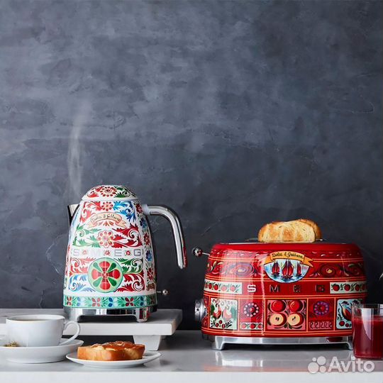 Чайник и тостер новый Smeg Dolce&Gabbana