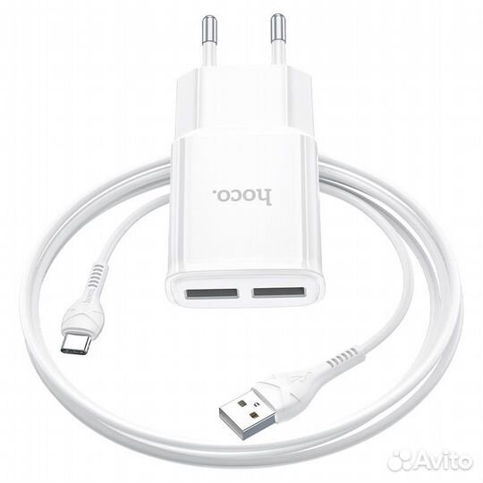 Hoco C88A Type-C кабель 1м., 2*2,4A, белый
