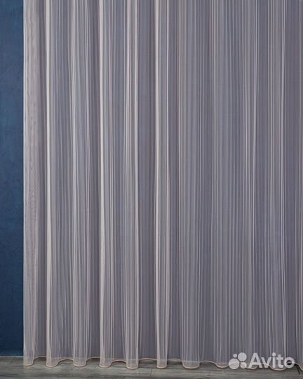 Тюль Плиссе пудра готовый на окна пошив