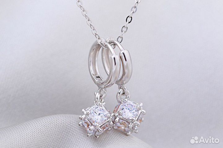 Серьги квадрат/круг