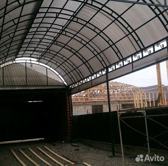 Навесы кованные из поликарбоната