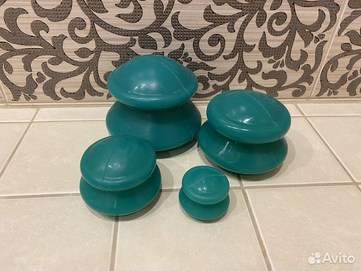 Массажные банки для тела зеленые 4 шт