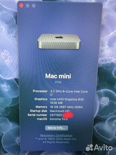 Apple Mac mini 2018 i7 3.2, 16GB, 256 GB