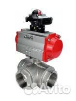 Кран шаровой DN.ru RP.SS316.200.MM 4 Ду100 Ру40 стандартнопроходной трехходовой L-тип, нержавеющая с