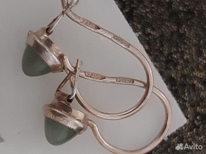 Серьги разные Бронь с александритом