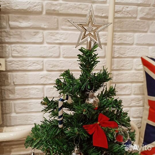 Елка искусственная с украшениями (40 см)