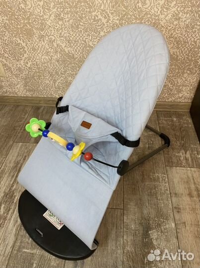 Новое кресло шезлонг голубое