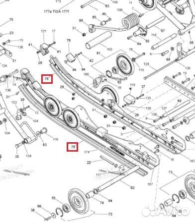 428-66-80 SPI Склиз 1676 мм Черный Для Ski Doo 503