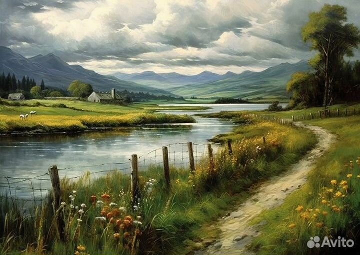 Большая картина маслом на холсте музейное качество